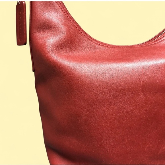 Coach Vintage Red Leather Duffle Sac Bucket Bag - Picture 6 of 13